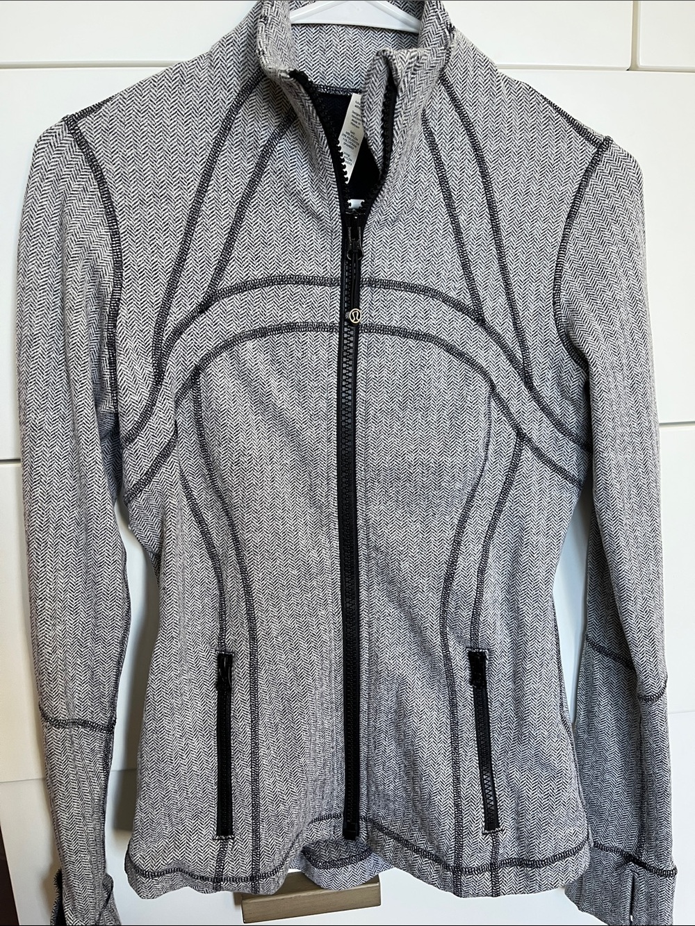 lululemon athletica Define Gray Herringbone Zip-Up Bomber Jacket